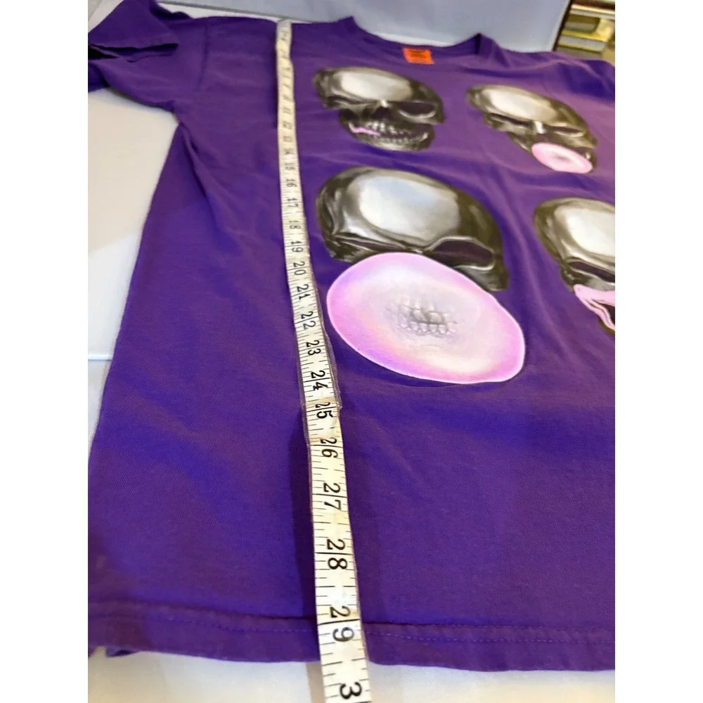Unique Adult Unisex Happy Halloween Graphic‎ T-Shirt Skull Bubble Gum Purple XL